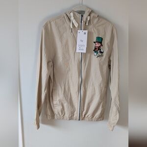 Denim & Flower Men's Tan Green Raincoat with Lightweight Fabric and Relaxed Fit